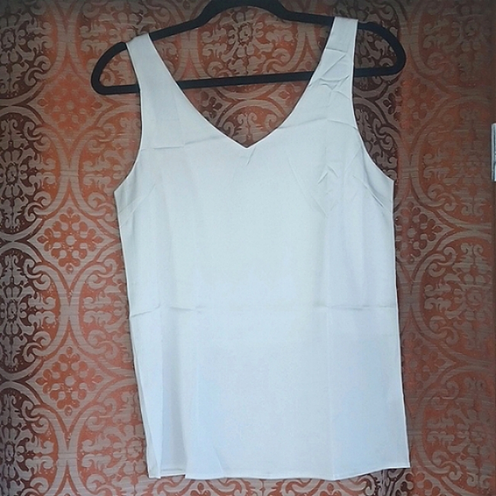 Satiny white tank top